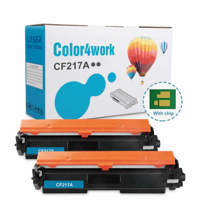 Color4work Compatible Toner Cartridge Replacement for HP 17A CF217A Black, 2-Pack, use for HP Laserjet Pro M102 M102w, MFP M130 M130fn M130fw M130fn Printer