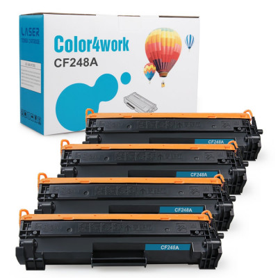Color4work Compatible Toner Cartridge Replacement for HP 48A CF248A Black, 4-Pack, use for HP Laserjet Pro MFP M29 M29w M15 M15w MFP M28 M16